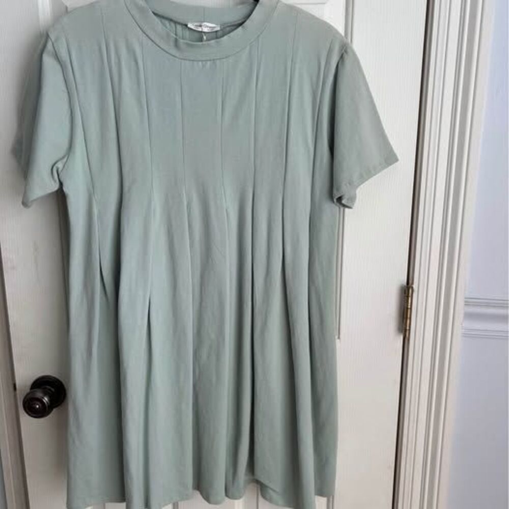 NWT Carole Christian sage/mint green pleated bodice dress size Large